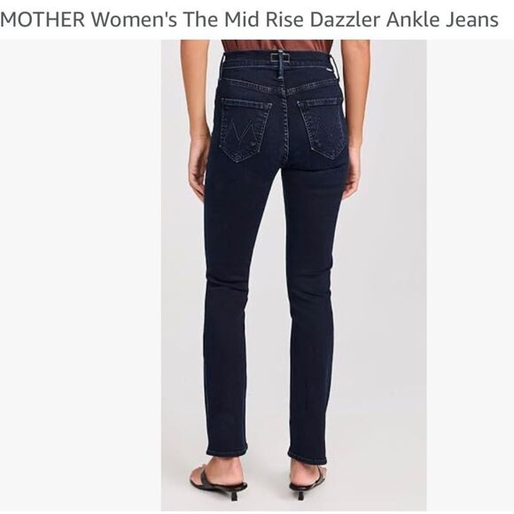MOTHER Women's Straight Leg Jeans - Dark Blue - Picture 4 of 16